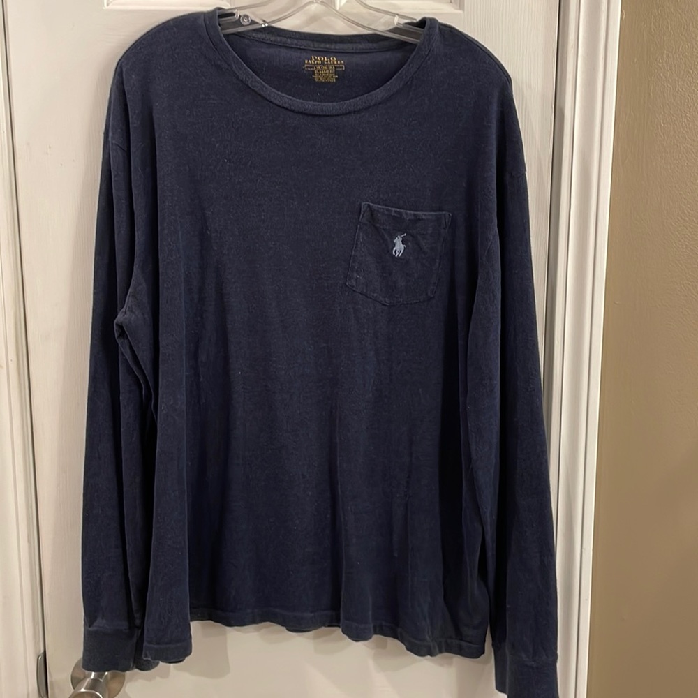 Polo Ralph Lauren Classic Fit Long Sleeve Tee - Navy Blue - L